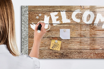 Magnetic dry erase board Welcome board with space for photos