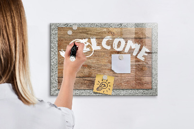 Magnetic dry erase board Welcome board with space for photos