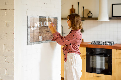 Magnetic dry erase board Welcome board with space for photos