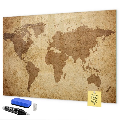 Magnetic dry erase board World map as an inspiration board