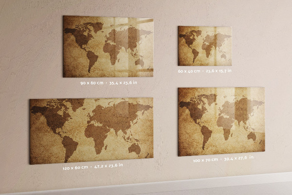 Magnetic dry erase board World map as an inspiration board