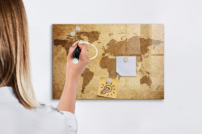 Magnetic dry erase board World map as an inspiration board