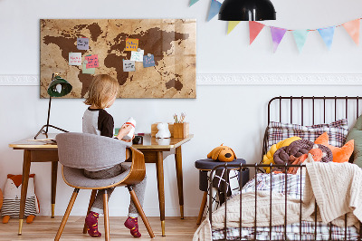 Dry erase board magnetic A world map for jotting down memories