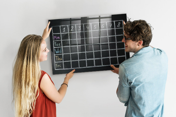Dry erase board magnetic Planning and note-taking board