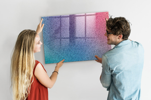 Magnetic dry erase board A colorful board for notes and photos