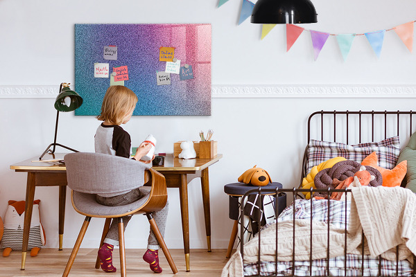 Magnetic dry erase board A colorful board for notes and photos