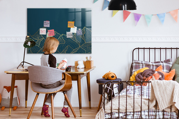 Magnetic dry erase board Modern board for notes and photos