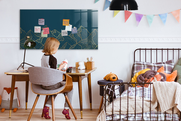 Magnetic dry erase board Modern board for notes and photos