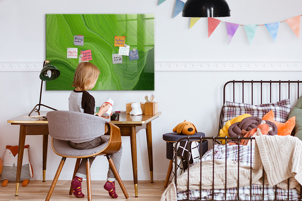 Dry erase board magnetic Green photo pin board