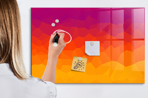 Magnetic dry erase board A colorful board for notes and photos
