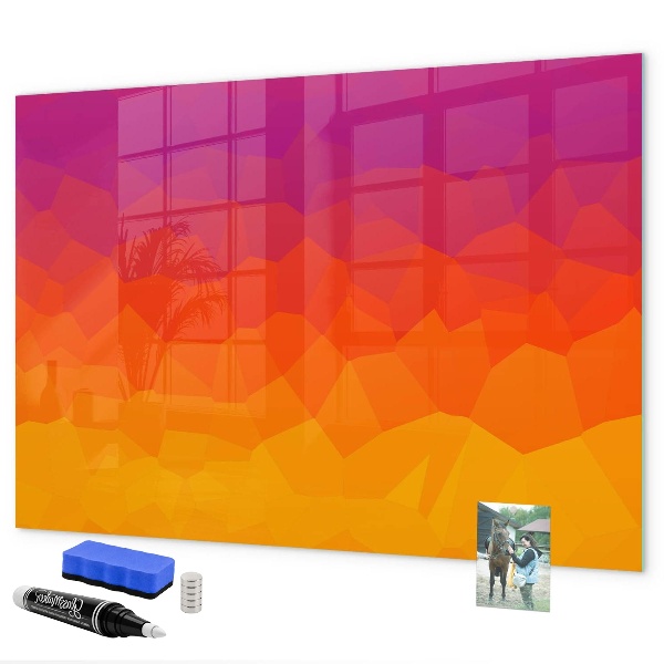 Magnetic dry erase board A colorful board for notes and photos