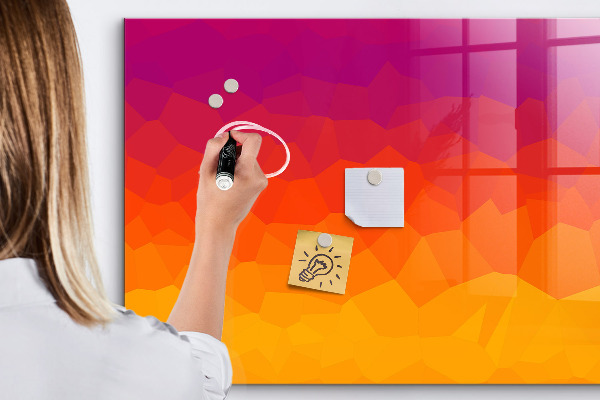 Magnetic dry erase board A colorful board for notes and photos