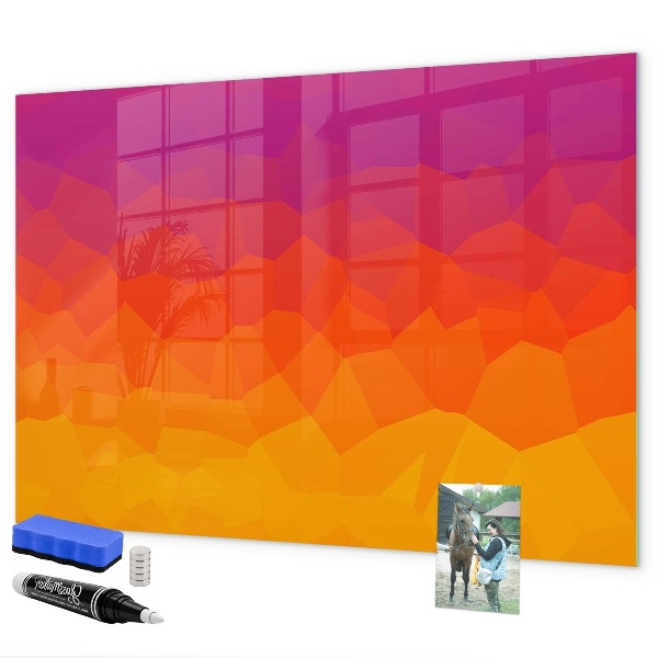 Magnetic dry erase board A colorful board for notes and photos