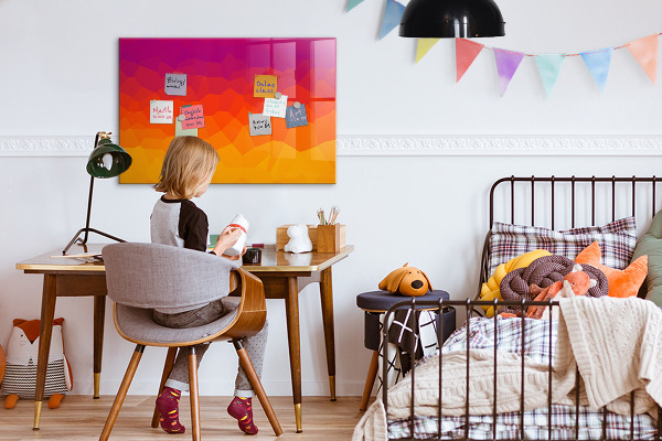 Magnetic dry erase board A colorful board for notes and photos