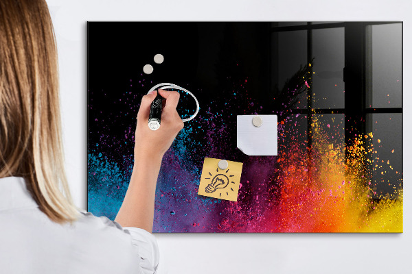 Magnetic dry erase board Colorful poster for notes and photos