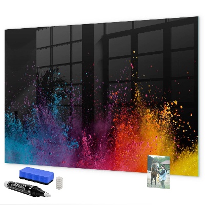 Magnetic dry erase board Colorful poster for notes and photos