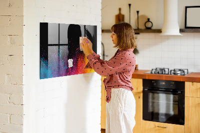Magnetic dry erase board Colorful poster for notes and photos