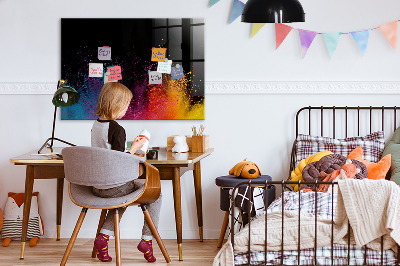 Magnetic dry erase board Colorful poster for notes and photos