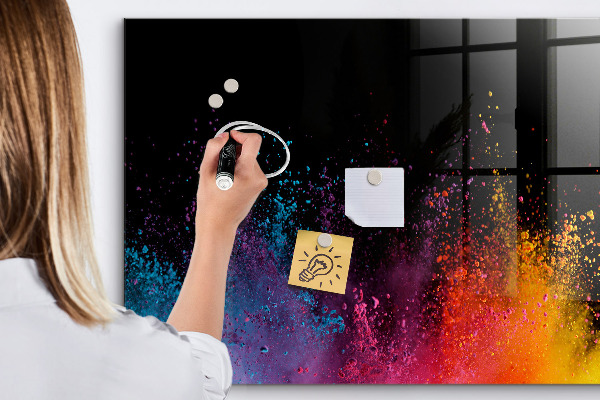 Magnetic dry erase board Colorful poster for notes and photos