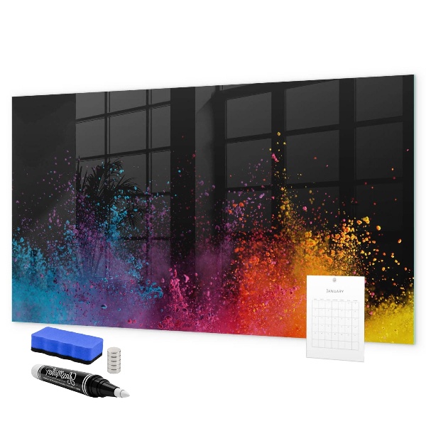 Magnetic dry erase board Colorful poster for notes and photos