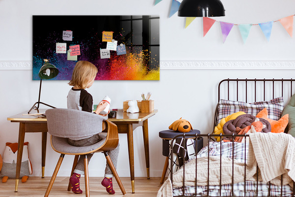 Magnetic dry erase board Colorful poster for notes and photos