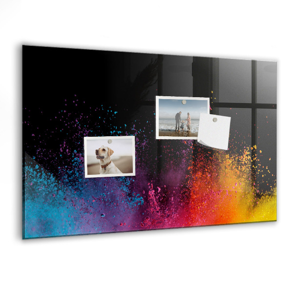 Magnetic dry erase board Colorful poster for notes and photos