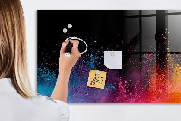 Magnetic dry erase board Colorful poster for notes and photos