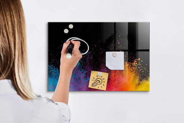 Magnetic dry erase board Colorful poster for notes and photos
