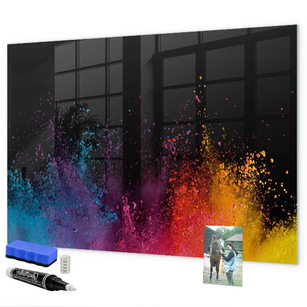Magnetic dry erase board Colorful poster for notes and photos