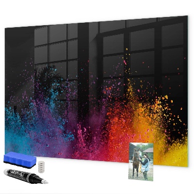 Magnetic dry erase board Colorful poster for notes and photos
