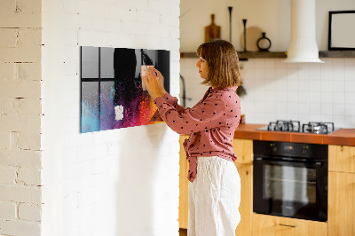 Magnetic dry erase board Colorful poster for notes and photos