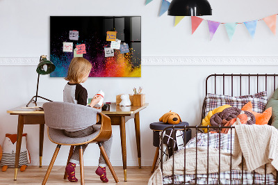 Magnetic dry erase board Colorful poster for notes and photos