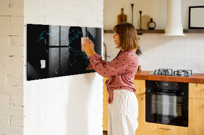 Dry erase board magnetic World map with photo locations