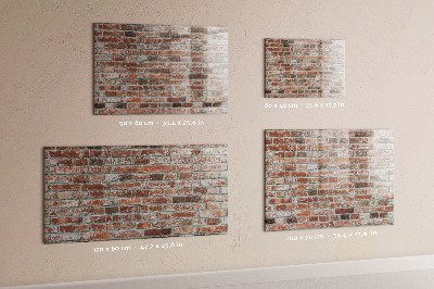 Dry erase board magnetic Photo board on a brick wall
