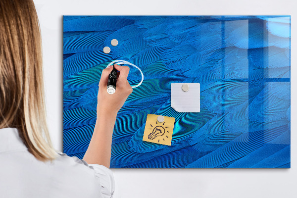 Dry erase board magnetic Blue board for photos and notes