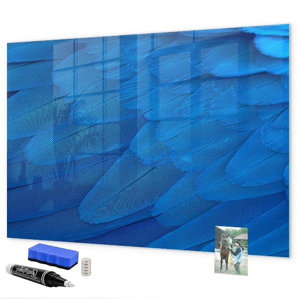 Dry erase board magnetic Blue board for photos and notes