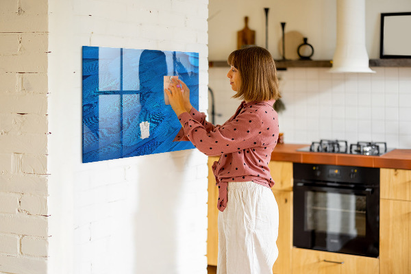 Dry erase board magnetic Blue board for photos and notes