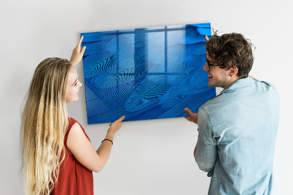 Dry erase board magnetic Blue board for photos and notes
