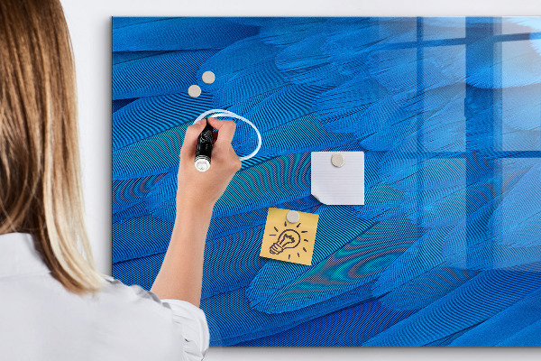Dry erase board magnetic Blue board for photos and notes
