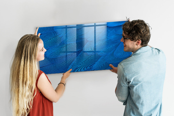 Dry erase board magnetic Blue board for photos and notes