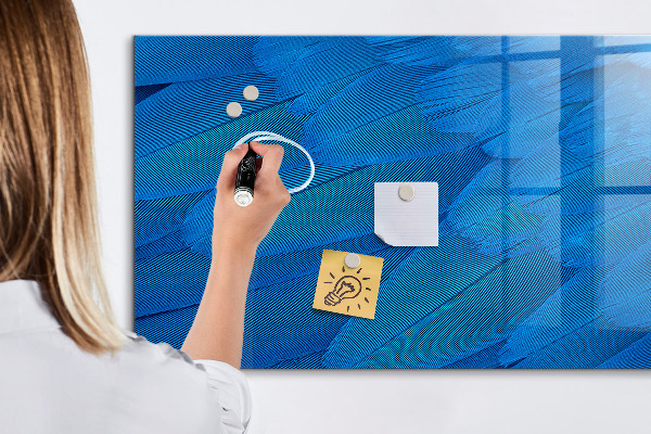 Dry erase board magnetic Blue board for photos and notes