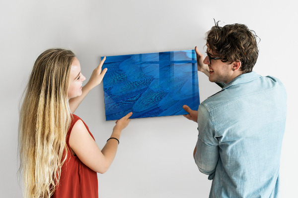 Dry erase board magnetic Blue board for photos and notes