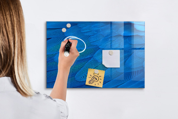 Dry erase board magnetic Blue board for photos and notes