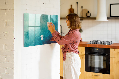 Magnetic dry erase board A colorful board for notes and photos