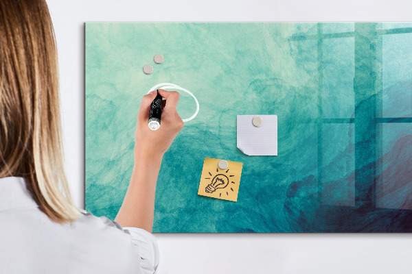 Magnetic dry erase board A colorful board for notes and photos