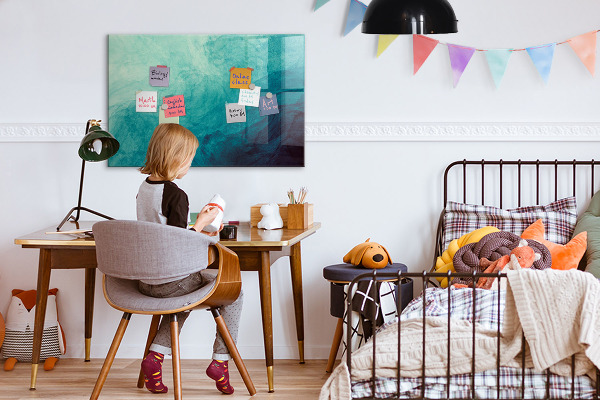 Magnetic dry erase board A colorful board for notes and photos