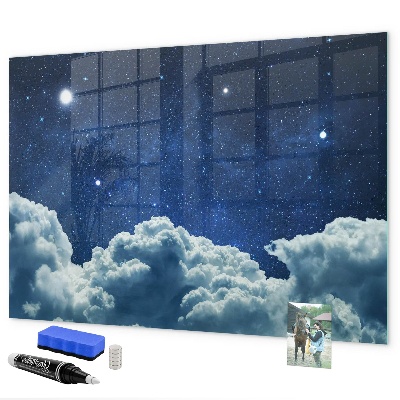 Magnetic dry erase board A space board for notes and photos