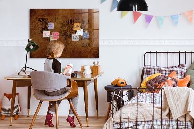 Magnetic dry erase board A world map with personal memories