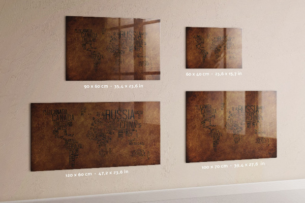 Magnetic dry erase board A world map with personal memories
