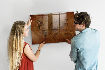 Magnetic dry erase board A world map with personal memories
